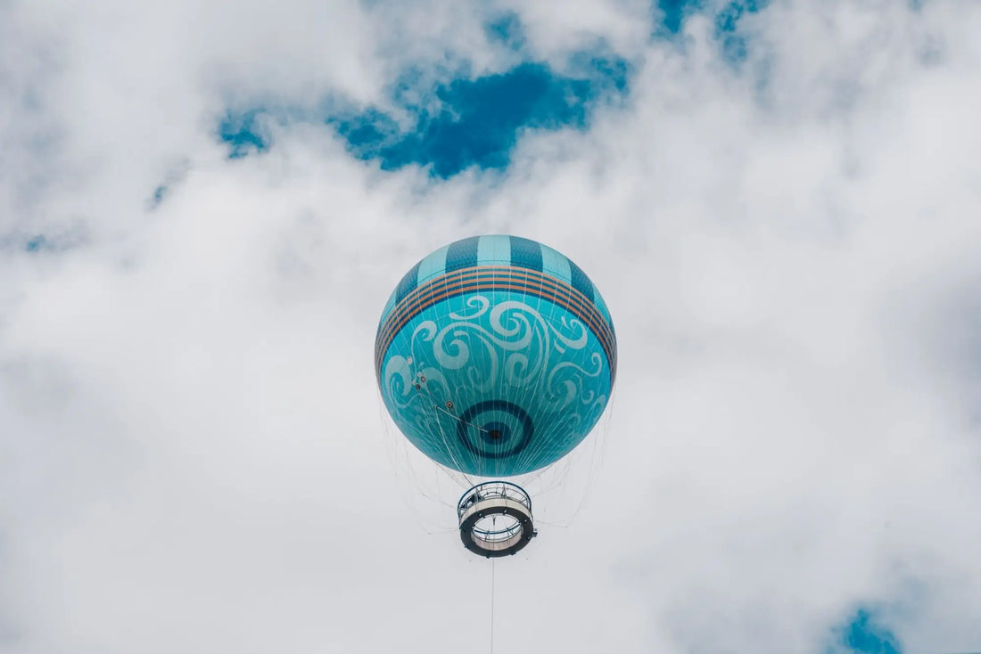 Teal Colored Air Ballon in the Sky