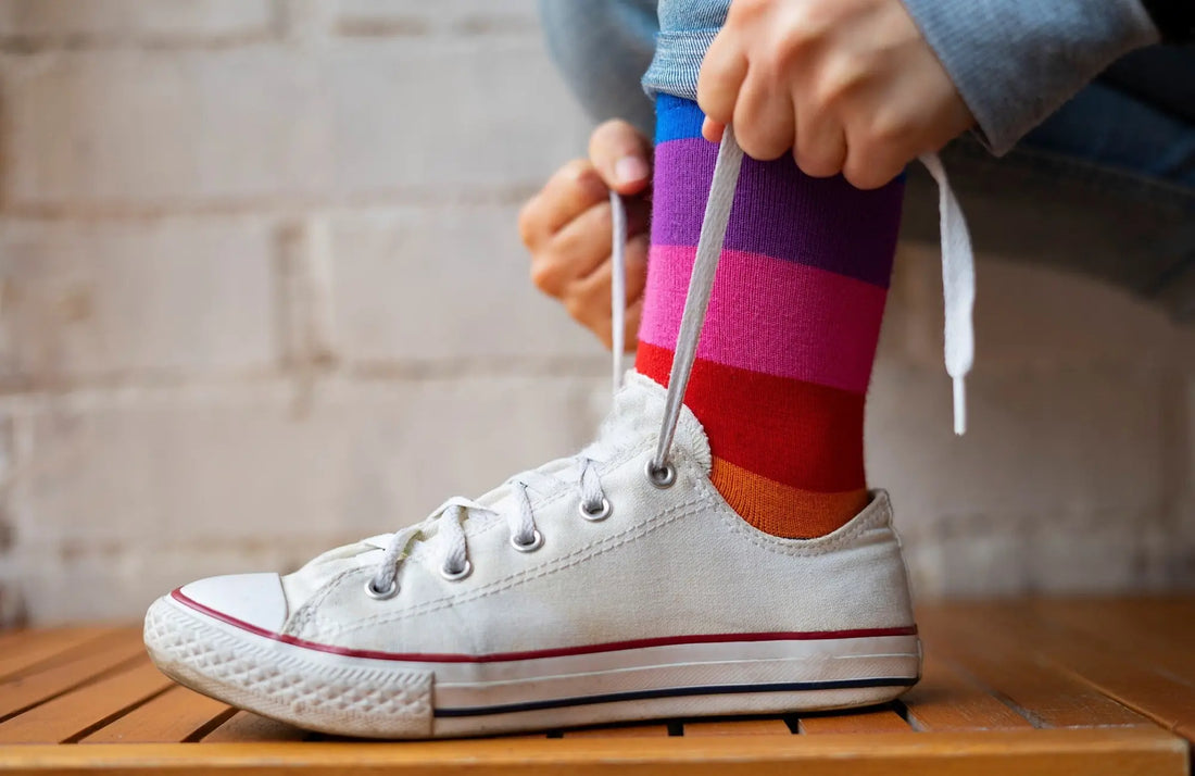 Person Tying a Sneaker