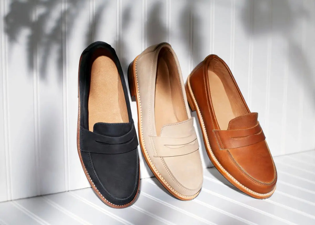 Loafers Leaning on a White Wall