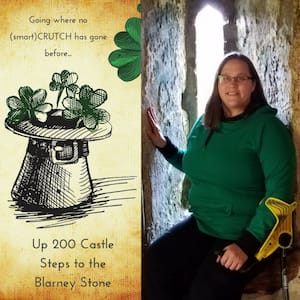 Krista and smartCRUTCH climb 200 steps up Blarney Castle