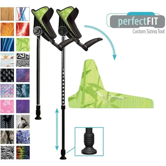 Green Zen smartCRUTCHes and design swatches