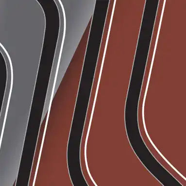 Abstract pattern of curved lines in gray, black, and reddish-brown colors.