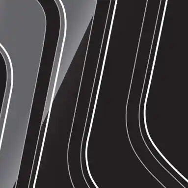 Abstract pattern of curved white lines on a black background.