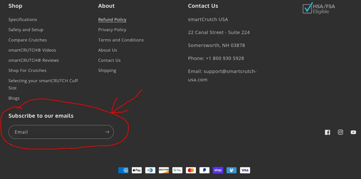 Screenshot of email entry field