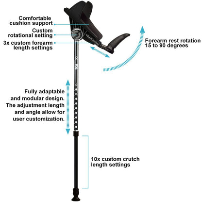 Forearm Crutches Racer Series - 11 Colors (height