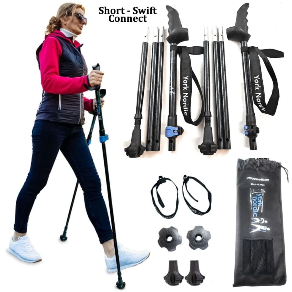 Walking Poles York Nordic Motivator Folding Travel Poles