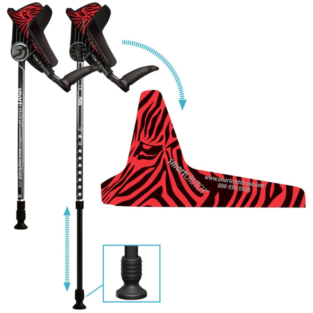 smartCRUTCH USA - Forearm Crutches - Zebra Series (height smartCRUTCH USA - Forearm Crutches - Zebra Series (height