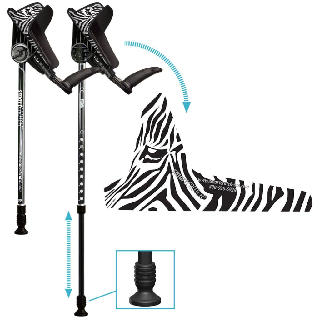 Forearm Crutches Zebra Series (height 4’4’-6’7’ &